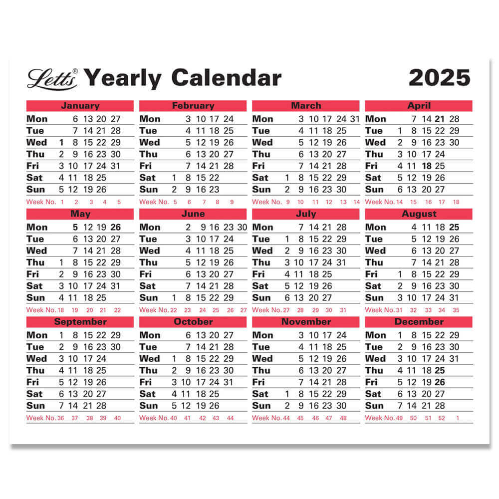 Letts Business Calendar Yearly Diary 2025